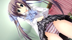 Brown anime girls seifuku game cg underwear panties twintails 
