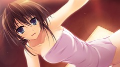 Brown anime girls short hair towels tomose shunsaku game cg koi 