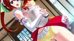 Brown anime girls waitress game cg purple eyes nakano underwear 