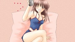 Brown blush long hair anime girls