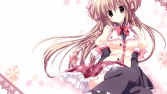 Brown blush long hair anime girls braids seifuku Korie Riko 