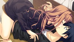 Brown blush long hair anime girls game cg Kanojo To Ore To 