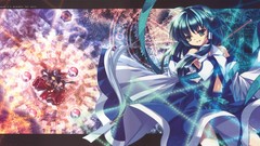 Brown dress red eyes Ribbons long hair anime girls green eyes 