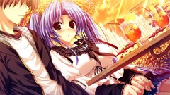 Brown eyes blue hair