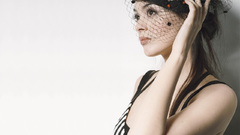 Brown eyes veil white