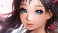 Brown faces blue eyes soft shading