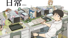 Brown glasses Computers brunettes phones Nichijou Sakamoto 