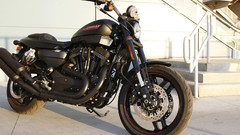 Brown harley two cylinder