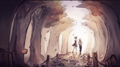 Brown horns anime girls short hair green hair