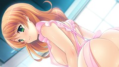 Brown long hair green eyes hazuki game cg