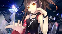 Brown long hair yellow eyes