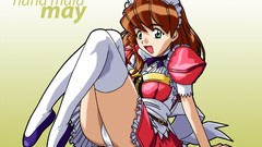 Brown May green eyes underwear panties thigh highs