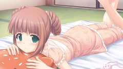 Brown pajamas anime girls green eyes idolmaster takatsuki yayoi 