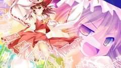 Brown red eyes anime girls hakurei reimu touhou kirisame marisa 
