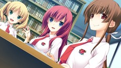 Brown red eyes blondes anime girls blue eyes green eyes seifuku 