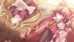 Brown red eyes yellow eyes hakurei reimu touhou kirisame marisa 