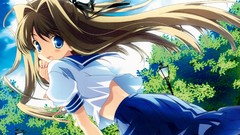 Brown Ribbons anime girls blue eyes seifuku