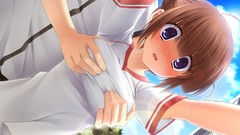 Brown Ribbons blush ikegami akane game cg gym uniforms grab