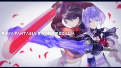 Brown short hair heterochromia purple hair pixiv fantasia aqua 