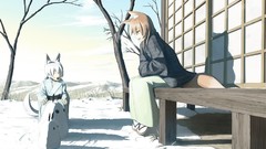 Brown snowman spice and wolf gray hair animal ears Japanese 