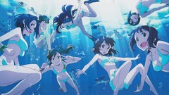 Brown underwater smiling anime girls amami haruka idolmaster 