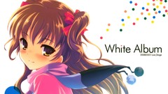 Brown White Album faces scarfs anime girls fantasy art rina