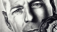 Bruce Willis faces illustrations artwork