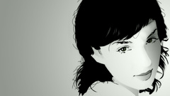 Brunette girl face artwork