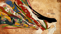 Brunettes abstract multicolor long