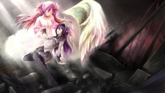 Brunettes angels wings pink