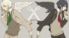 Brunettes angels wings scissors