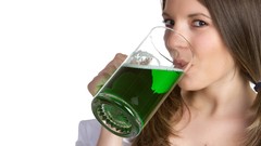 Brunettes beers Green woman