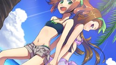 Brunettes bikini Anime swimsuits