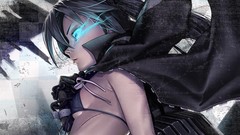 Brunettes bikini black rock