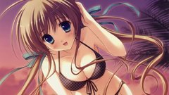 Brunettes bikini blue eyes