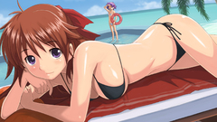 Brunettes bikini panties bra