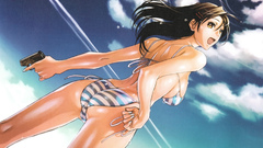 Brunettes bikini panties pistols