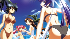 Brunettes bikini pink hair