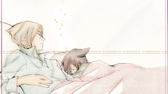 Brunettes blondes beds nekomimi