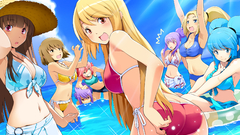 Brunettes blondes bikini long