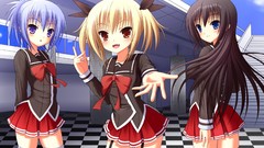 Brunettes blondes stockings blue