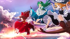 Brunettes blondes sunset touhou