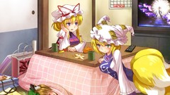 Brunettes blondes tails nekomimi