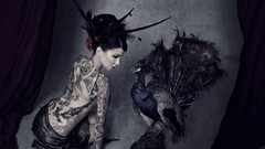 Brunettes blondes tattoos legs