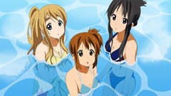 Brunettes blondes water bikini