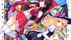 Brunettes blondes witch touhou