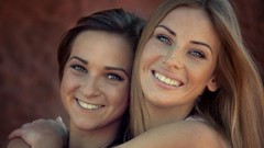 Brunettes blondes woman