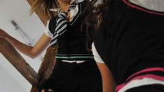 Brunettes blondes woman stockings