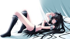 Brunettes blue eyes long