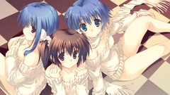 Brunettes blue hair to